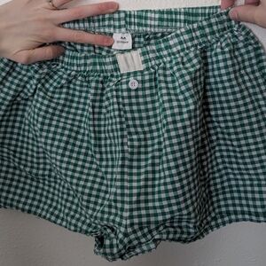 Green Gingham Women’s Shorts - Brand: